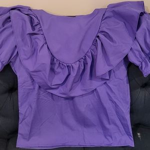 Purple fancy ruffle shirt M